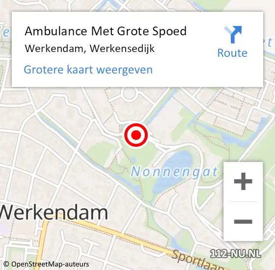 Locatie op kaart van de 112 melding: Ambulance Met Grote Spoed Naar Werkendam, Werkensedijk op 22 februari 2020 10:37