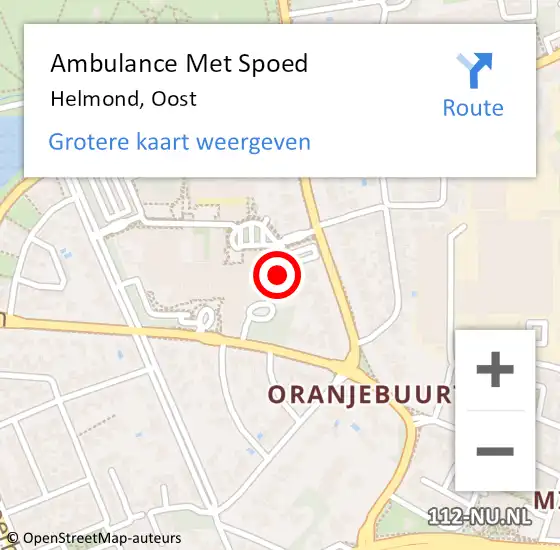 Locatie op kaart van de 112 melding: Ambulance Met Spoed Naar Helmond, Oost op 22 februari 2020 19:19