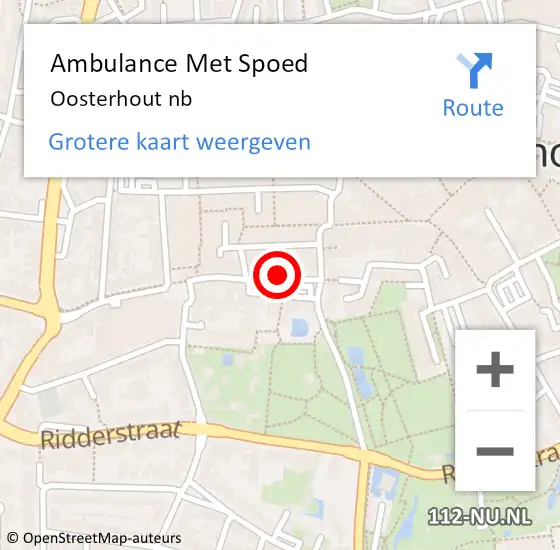 Locatie op kaart van de 112 melding: Ambulance Met Spoed Naar Oosterhout nb op 23 februari 2020 08:33