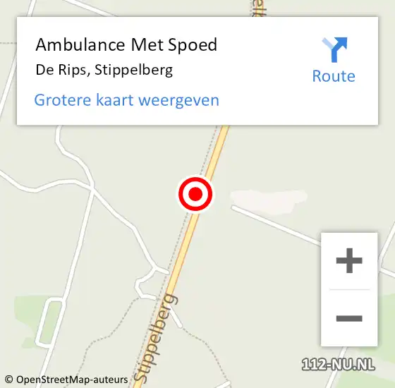 Locatie op kaart van de 112 melding: Ambulance Met Spoed Naar De Rips, Stippelberg op 23 februari 2020 11:10