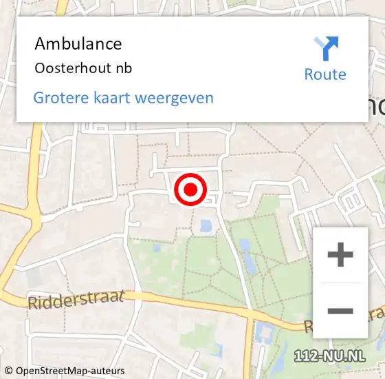 Locatie op kaart van de 112 melding: Ambulance Oosterhout nb op 23 februari 2020 11:24