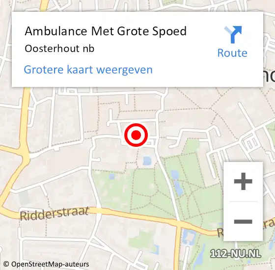 Locatie op kaart van de 112 melding: Ambulance Met Grote Spoed Naar Oosterhout nb op 23 februari 2020 16:25