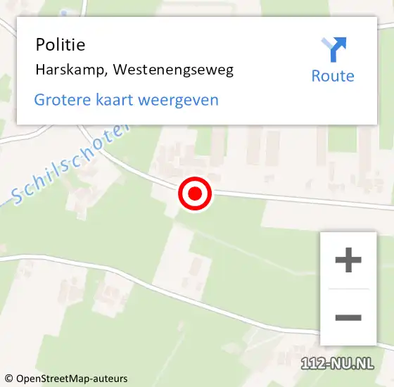 Locatie op kaart van de 112 melding: Politie Harskamp, Westenengseweg op 23 februari 2020 16:47