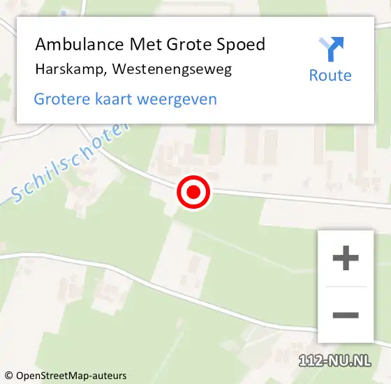 Locatie op kaart van de 112 melding: Ambulance Met Grote Spoed Naar Harskamp, Westenengseweg op 23 februari 2020 16:47