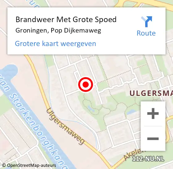 Locatie op kaart van de 112 melding: Brandweer Met Grote Spoed Naar Groningen, Pop Dijkemaweg op 23 februari 2020 17:18