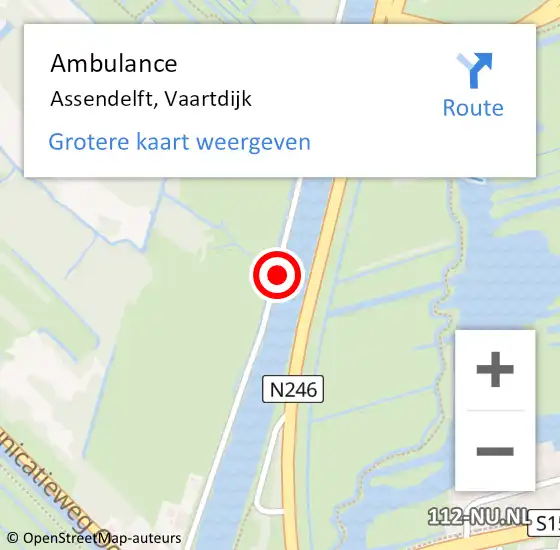Locatie op kaart van de 112 melding: Ambulance Assendelft, Vaartdijk op 23 februari 2020 21:47