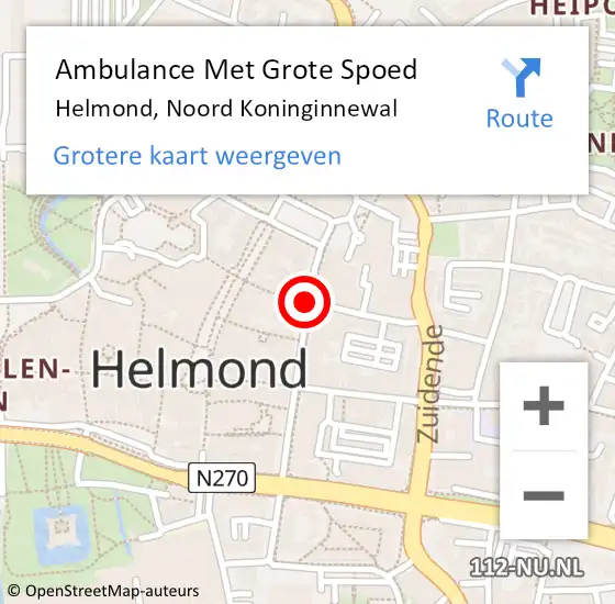 Locatie op kaart van de 112 melding: Ambulance Met Grote Spoed Naar Helmond, Nrd Koninginnewal op 24 februari 2020 14:15