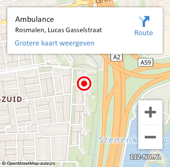 Locatie op kaart van de 112 melding: Ambulance Rosmalen, Lucas Gasselstraat op 24 februari 2020 17:05