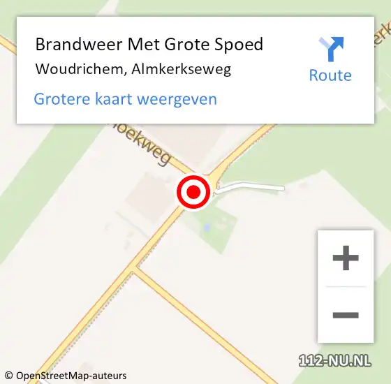 Locatie op kaart van de 112 melding: Brandweer Met Grote Spoed Naar Woudrichem, Almkerkseweg op 24 februari 2020 17:35