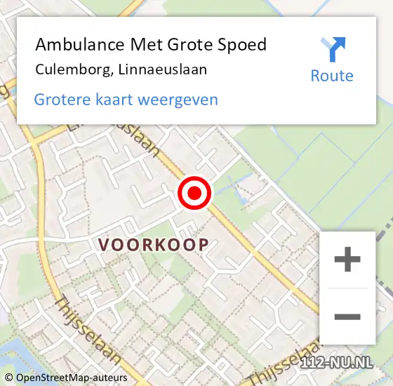 Locatie op kaart van de 112 melding: Ambulance Met Grote Spoed Naar Culemborg, Linnaeuslaan op 24 februari 2020 19:46