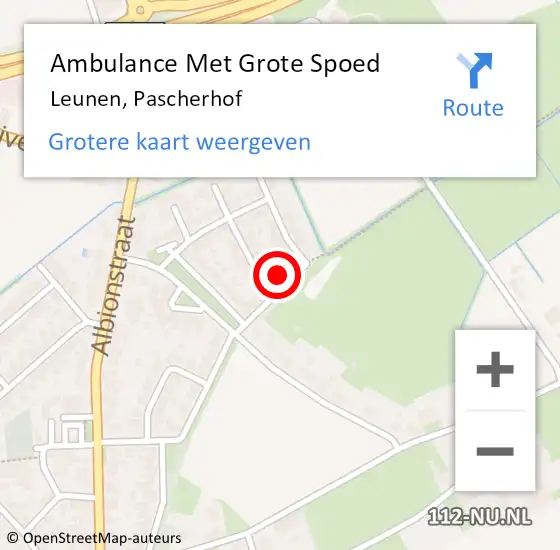 Locatie op kaart van de 112 melding: Ambulance Met Grote Spoed Naar Leunen, Pascherhof op 29 april 2014 14:11