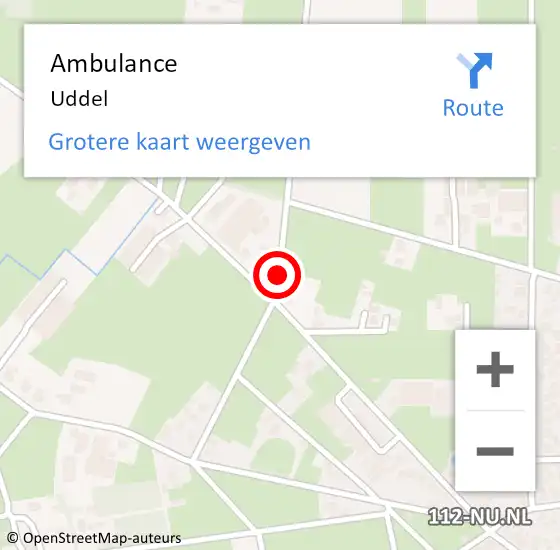 Locatie op kaart van de 112 melding: Ambulance Uddel op 25 februari 2020 13:17