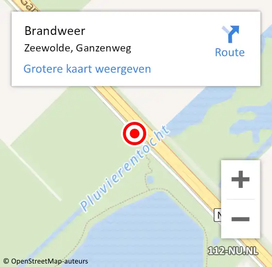 Locatie op kaart van de 112 melding: Brandweer Zeewolde, Ganzenweg op 25 februari 2020 15:36
