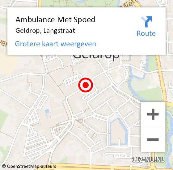 Locatie op kaart van de 112 melding: Ambulance Met Spoed Naar Geldrop, Langstraat op 25 februari 2020 16:38