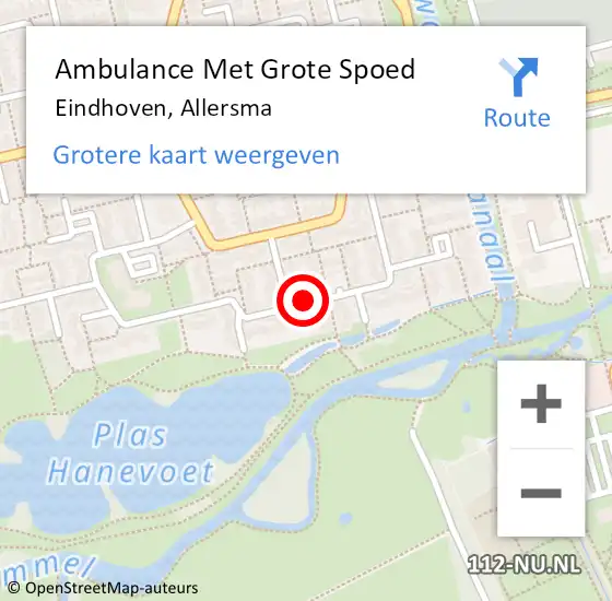 Locatie op kaart van de 112 melding: Ambulance Met Grote Spoed Naar Eindhoven, Allersma op 25 februari 2020 22:19