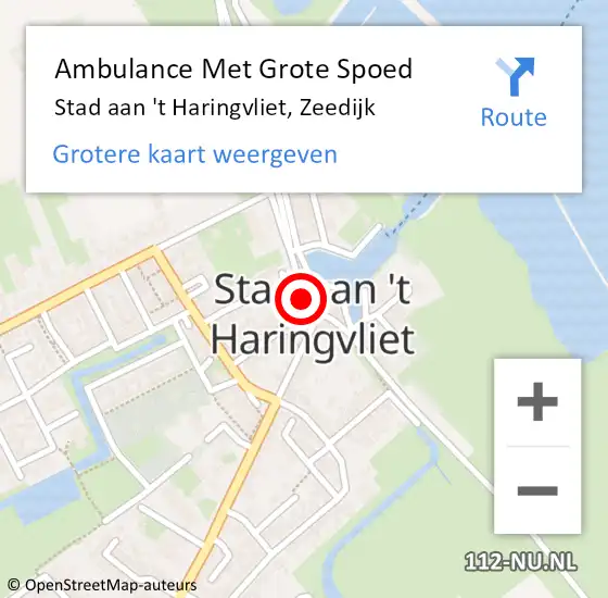 Locatie op kaart van de 112 melding: Ambulance Met Grote Spoed Naar Stad aan 't Haringvliet, Zeedijk op 26 februari 2020 07:07