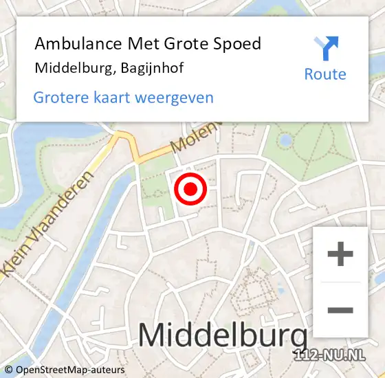 Locatie op kaart van de 112 melding: Ambulance Met Grote Spoed Naar Middelburg, Bagijnhof op 26 februari 2020 17:57