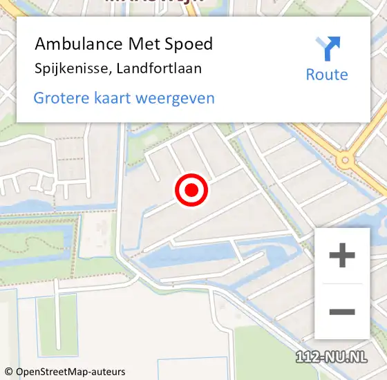 Locatie op kaart van de 112 melding: Ambulance Met Spoed Naar Spijkenisse, Landfortlaan op 27 februari 2020 00:20