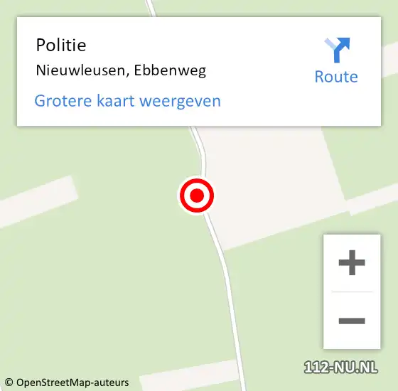 Locatie op kaart van de 112 melding: Politie Nieuwleusen, Ebbenweg op 27 februari 2020 08:31