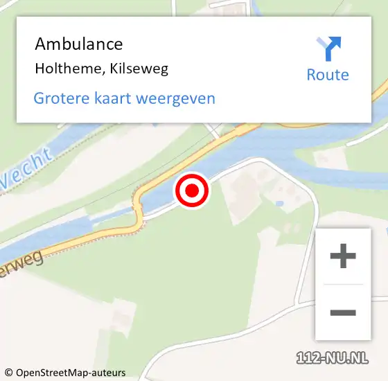 Locatie op kaart van de 112 melding: Ambulance Holtheme, Kilseweg op 27 februari 2020 09:08
