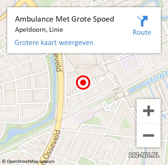 Locatie op kaart van de 112 melding: Ambulance Met Grote Spoed Naar Apeldoorn, Linie op 27 februari 2020 09:09