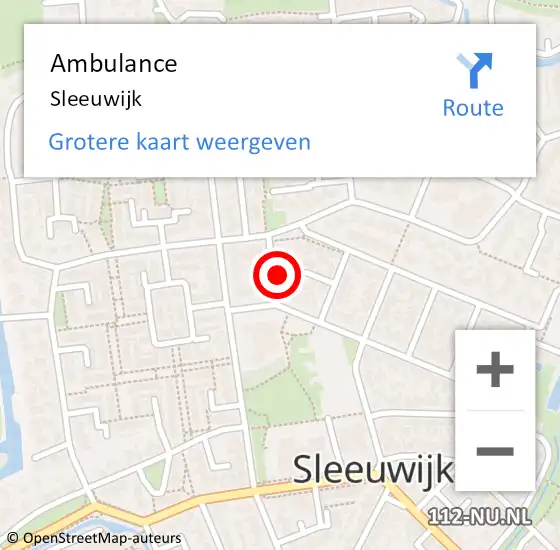 Locatie op kaart van de 112 melding: Ambulance Sleeuwijk op 27 februari 2020 09:50