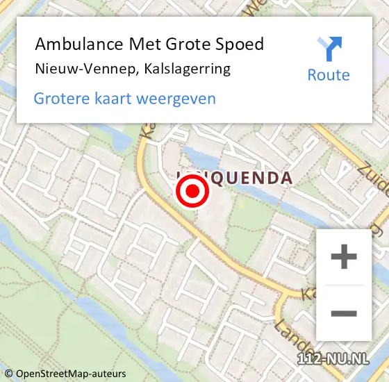 Locatie op kaart van de 112 melding: Ambulance Met Grote Spoed Naar Nieuw-Vennep, Kalslagerring op 27 februari 2020 14:35
