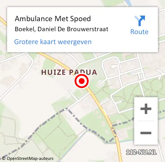 Locatie op kaart van de 112 melding: Ambulance Met Spoed Naar Boekel, Daniel de Brouwerstraat op 27 februari 2020 19:06