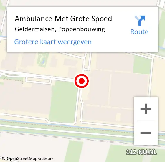 Locatie op kaart van de 112 melding: Ambulance Met Grote Spoed Naar Geldermalsen, Poppenbouwing op 28 februari 2020 08:00
