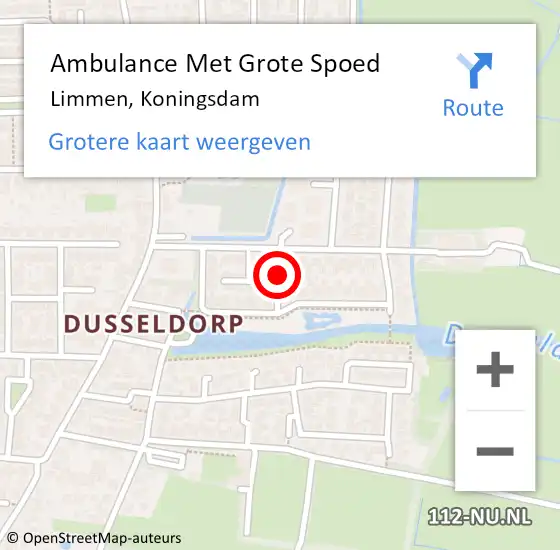 Locatie op kaart van de 112 melding: Ambulance Met Grote Spoed Naar Limmen, Koningsdam op 28 februari 2020 12:59