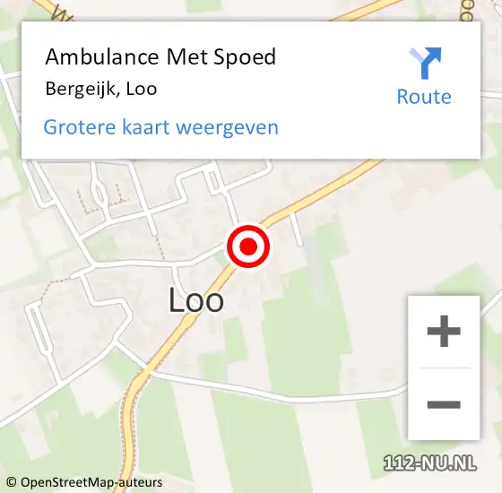 Locatie op kaart van de 112 melding: Ambulance Met Spoed Naar Bergeijk, Loo op 28 februari 2020 15:52