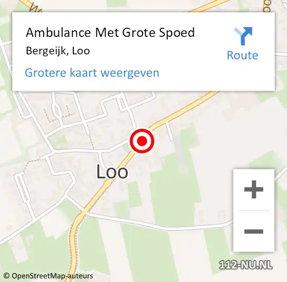 Locatie op kaart van de 112 melding: Ambulance Met Grote Spoed Naar Bergeijk, Loo op 28 februari 2020 15:56