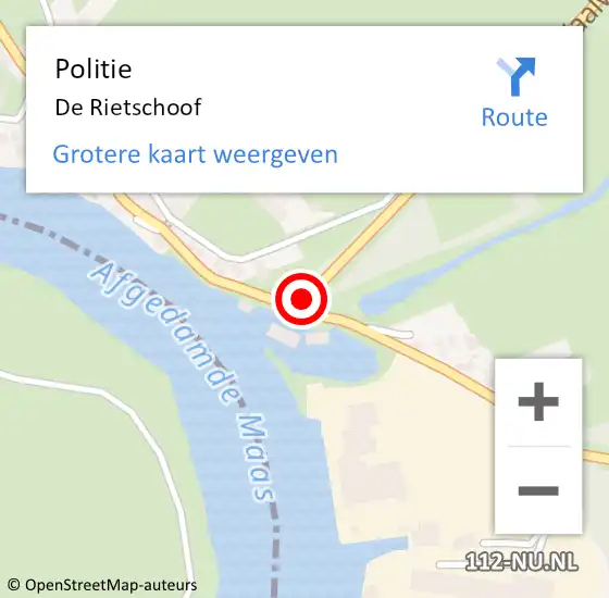 Locatie op kaart van de 112 melding: Politie De Rietschoof op 28 februari 2020 17:06