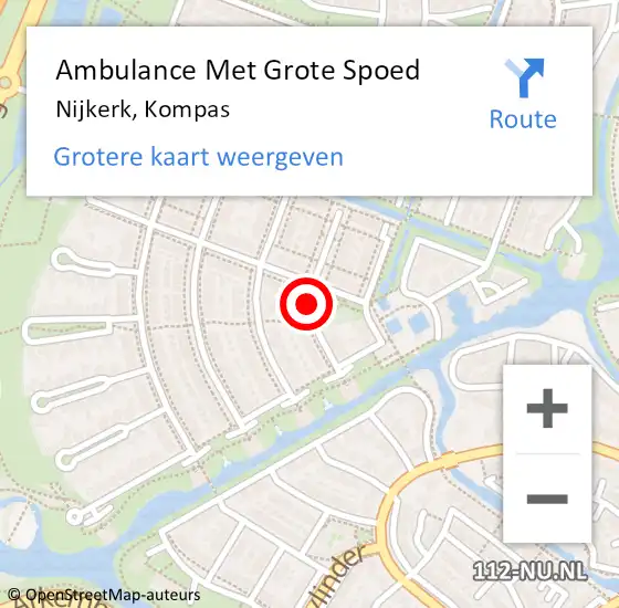 Locatie op kaart van de 112 melding: Ambulance Met Grote Spoed Naar Nijkerk, Kompas op 28 februari 2020 20:22