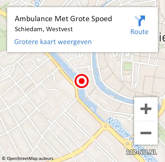 Locatie op kaart van de 112 melding: Ambulance Met Grote Spoed Naar Schiedam, Westvest op 28 februari 2020 21:34