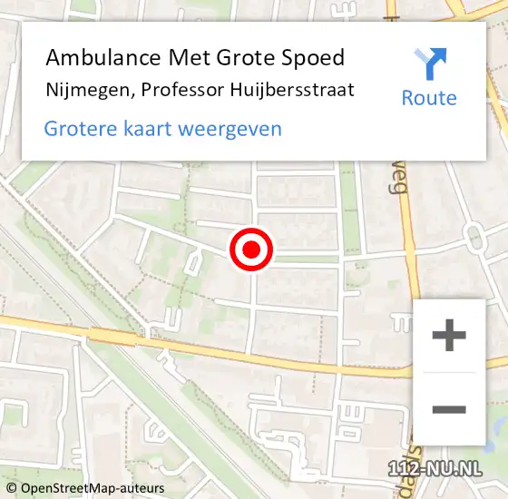 Locatie op kaart van de 112 melding: Ambulance Met Grote Spoed Naar Nijmegen, Professor Huijbersstraat op 28 februari 2020 23:14