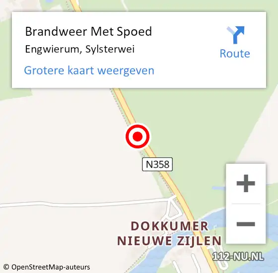 Locatie op kaart van de 112 melding: Brandweer Met Spoed Naar Engwierum, Sylsterwei op 29 februari 2020 03:26
