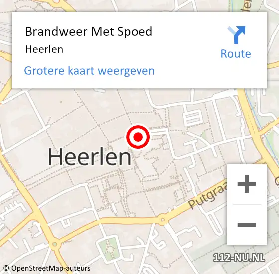 Locatie op kaart van de 112 melding: Brandweer Met Spoed Naar Heerlen, Noord op 29 februari 2020 14:59