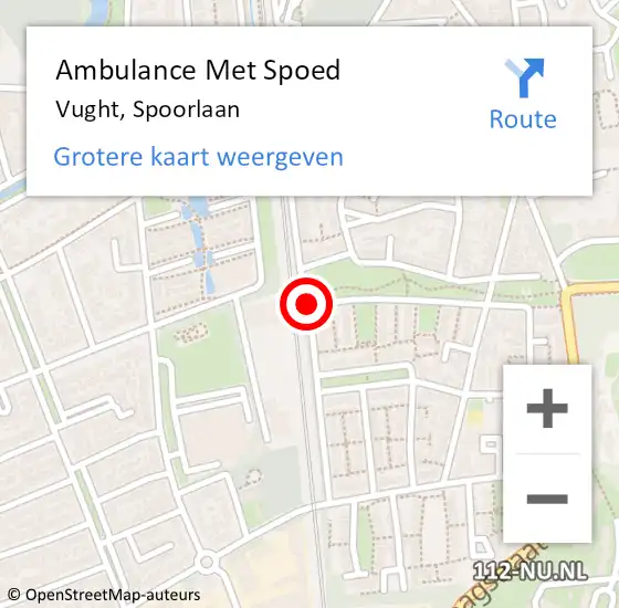Locatie op kaart van de 112 melding: Ambulance Met Spoed Naar Vught, Spoorlaan op 1 maart 2020 09:39