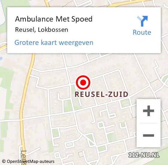 Locatie op kaart van de 112 melding: Ambulance Met Spoed Naar Reusel, Lokbossen op 1 maart 2020 13:31