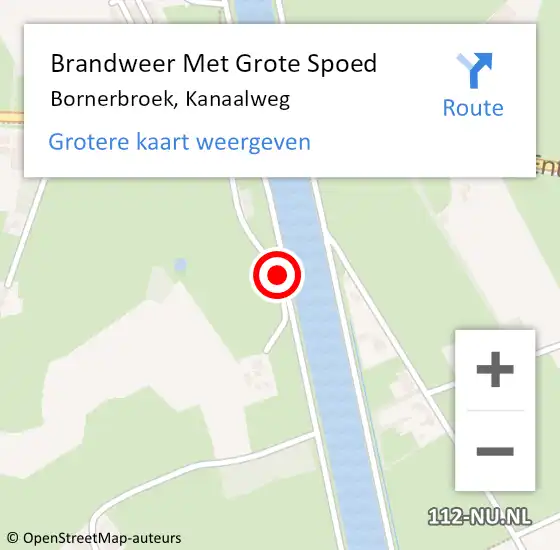 Locatie op kaart van de 112 melding: Brandweer Met Grote Spoed Naar Bornerbroek, Kanaalweg op 30 september 2013 13:30