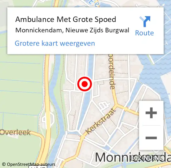 Locatie op kaart van de 112 melding: Ambulance Met Grote Spoed Naar Monnickendam, Nieuwe Zijds Burgwal op 1 maart 2020 18:40