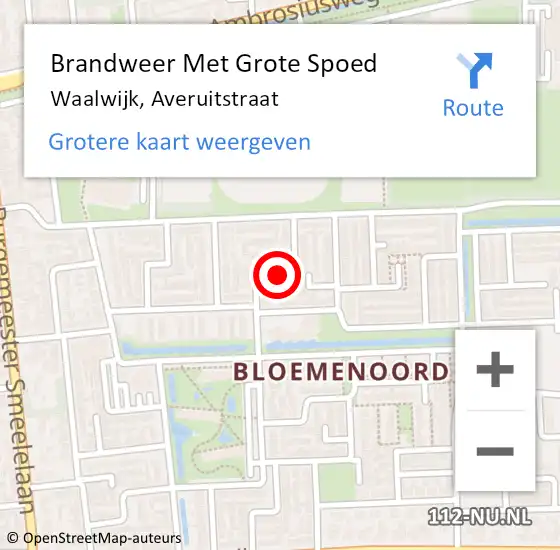 Locatie op kaart van de 112 melding: Brandweer Met Grote Spoed Naar Waalwijk, Averuitstraat op 2 maart 2020 03:19