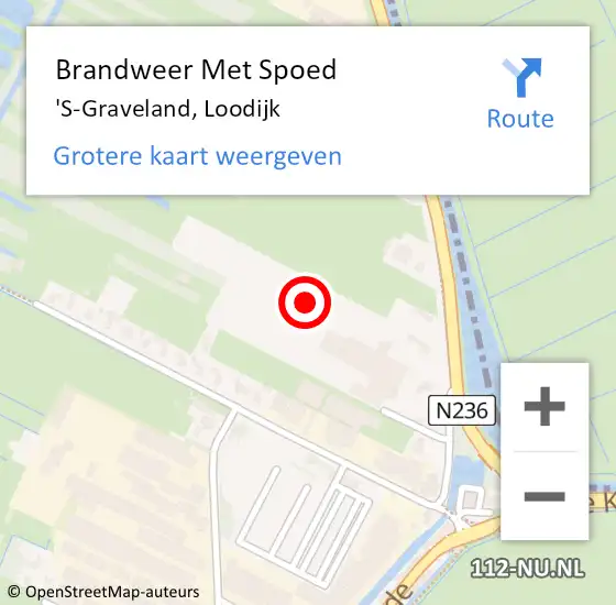 Locatie op kaart van de 112 melding: Brandweer Met Spoed Naar 'S-Graveland, Loodijk op 3 maart 2020 01:06