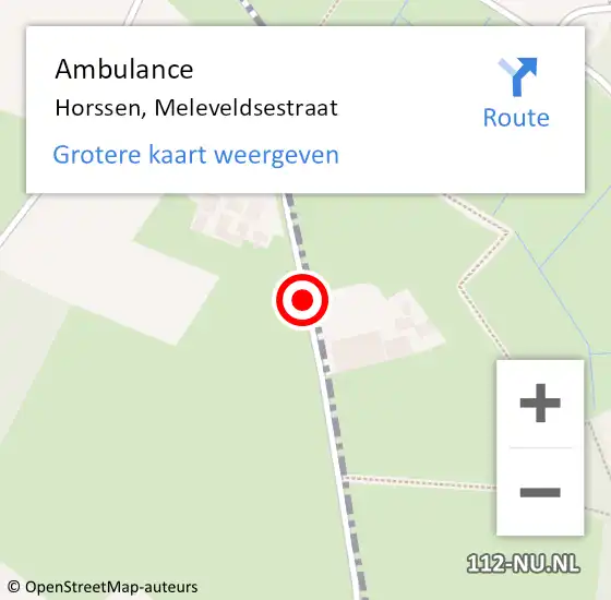 Locatie op kaart van de 112 melding: Ambulance Horssen, Meleveldsestraat op 3 maart 2020 09:09