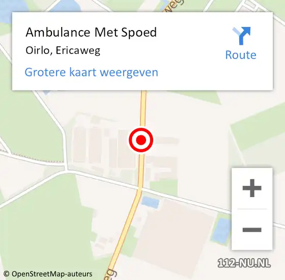 Locatie op kaart van de 112 melding: Ambulance Met Spoed Naar Oirlo, Ericaweg op 3 maart 2020 10:33