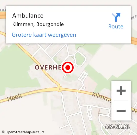 Locatie op kaart van de 112 melding: Ambulance Klimmen, Bourgondie op 30 april 2014 11:23