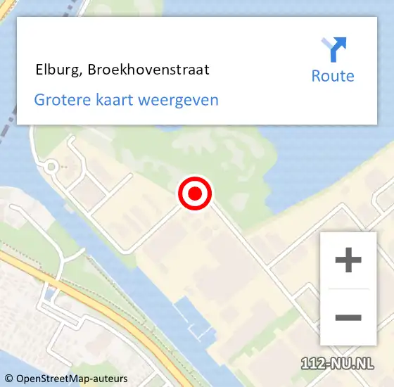 Locatie op kaart van de 112 melding:  Elburg, Broekhovenstraat op 4 maart 2020 08:37