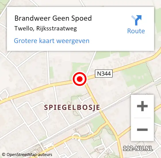 Locatie op kaart van de 112 melding: Brandweer Geen Spoed Naar Twello, Rijksstraatweg op 4 maart 2020 13:05