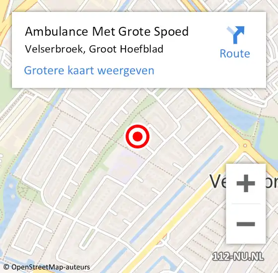 Locatie op kaart van de 112 melding: Ambulance Met Grote Spoed Naar Velserbroek, Groot Hoefblad op 4 maart 2020 14:57